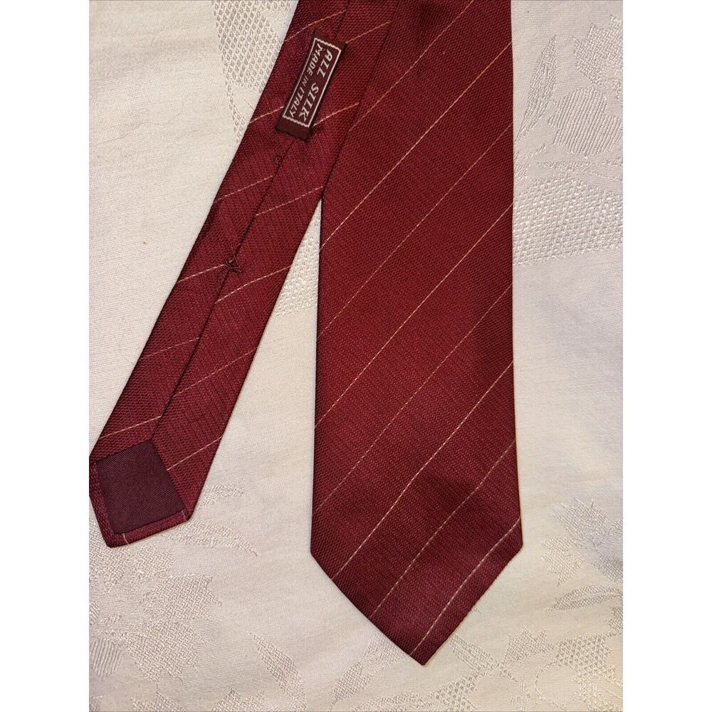 Venanzi 60" Textured Woven Repp Stripes Silk Tie Neckties Made in Italy 4" Wide